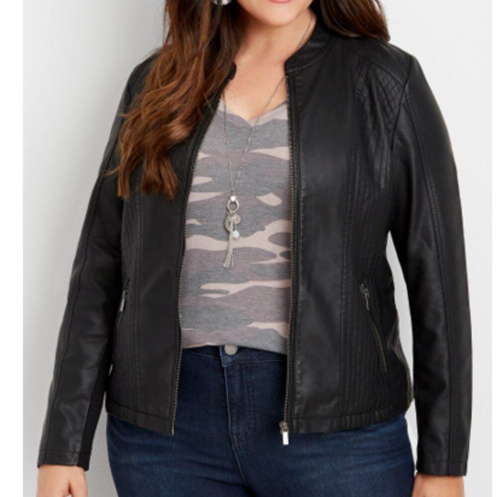 Maurices Princess Seam Faux Leather Jacket 3x